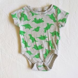 old navy dinosaur short sleeve bodysuit diaper shirt 3-6 months baby